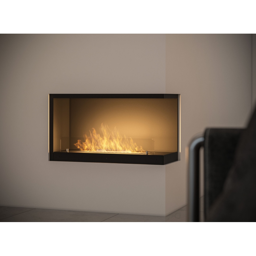 InFire - Cheminée BIO d'angle 80x45 cm 3,5kW noire