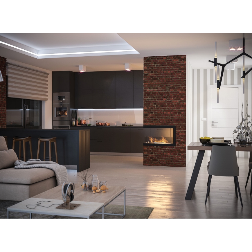 InFire - Cheminée BIO d'angle 80x50 cm 3kW bifacial