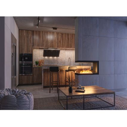 InFire - Cheminée BIO d'angle 80x50 cm 3kW bifacial