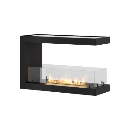 InFire - Cheminée BIO d'angle 80x50 cm 3kW bifacial