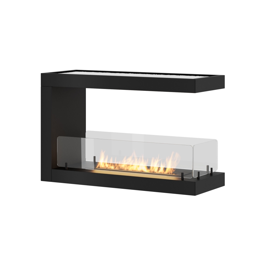 InFire - Cheminée BIO d'angle 80x50 cm 3kW bifacial