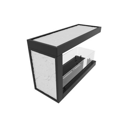 InFire - Cheminée BIO d'angle 80x50 cm 3kW bifacial
