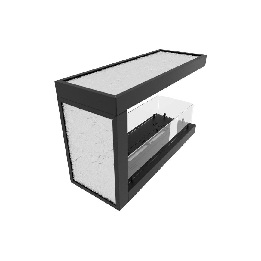 InFire - Cheminée BIO d'angle 80x50 cm 3kW bifacial