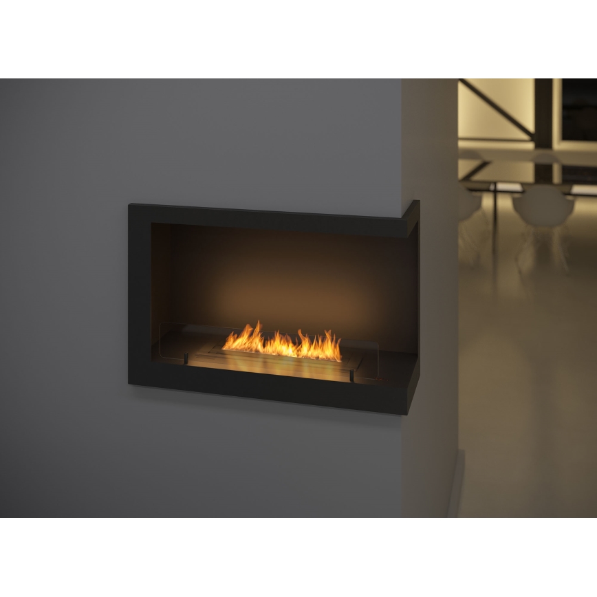 InFire - Cheminée BIO d'angle 84x54 cm 3kW noire