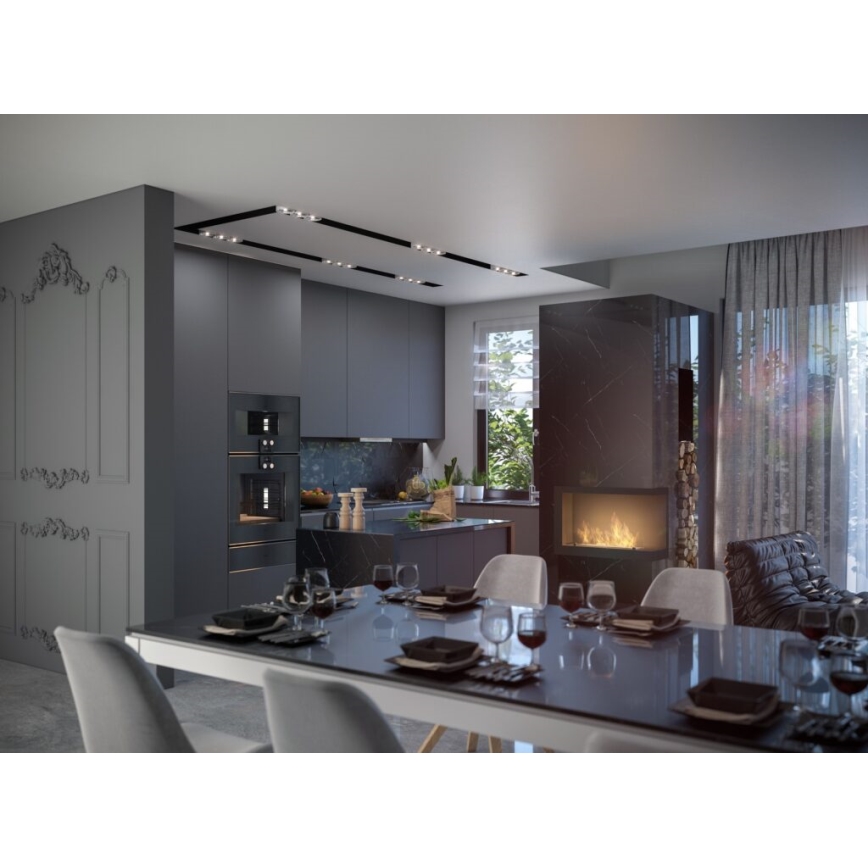 InFire - Cheminée BIO d'angle 84x54 cm 3kW noire