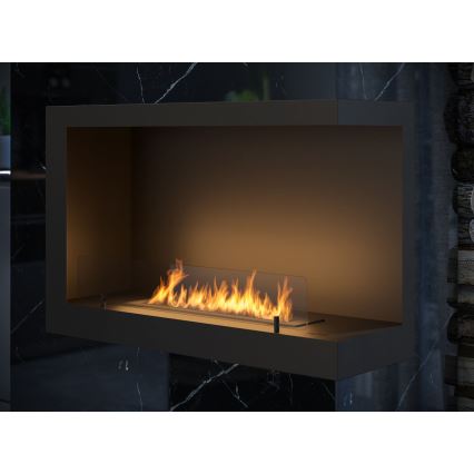 InFire - Cheminée BIO d'angle 84x54 cm 3kW noire