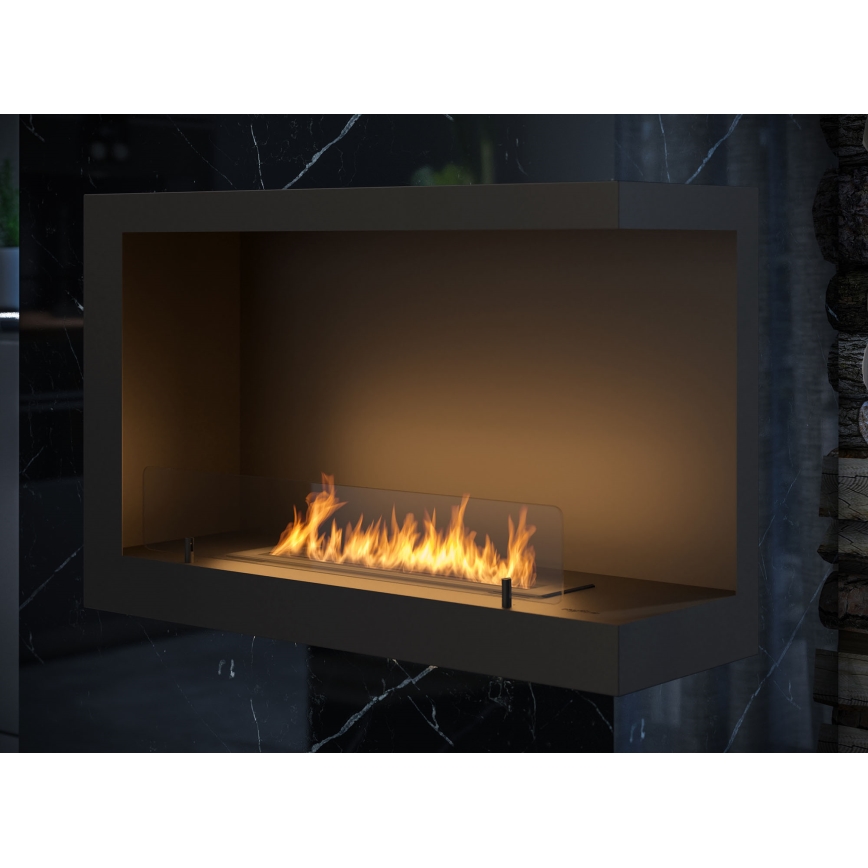 InFire - Cheminée BIO d'angle 84x54 cm 3kW noire