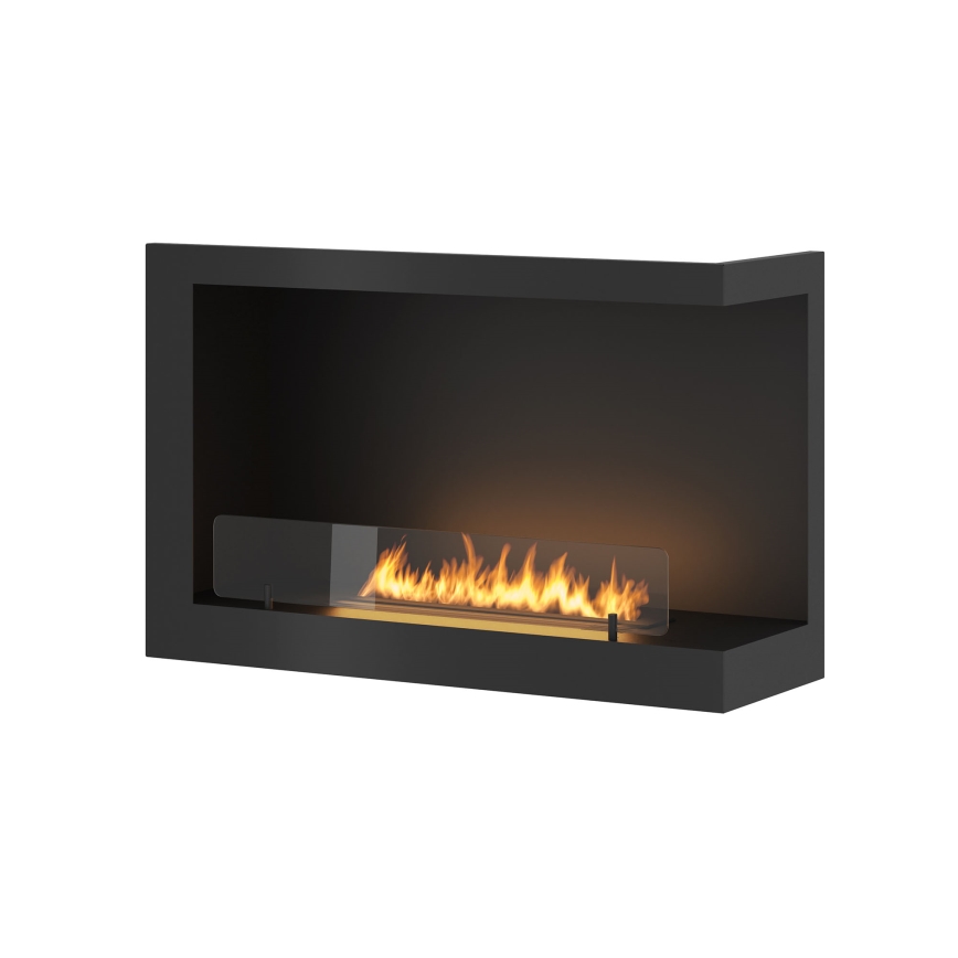 InFire - Cheminée BIO d'angle 84x54 cm 3kW noire