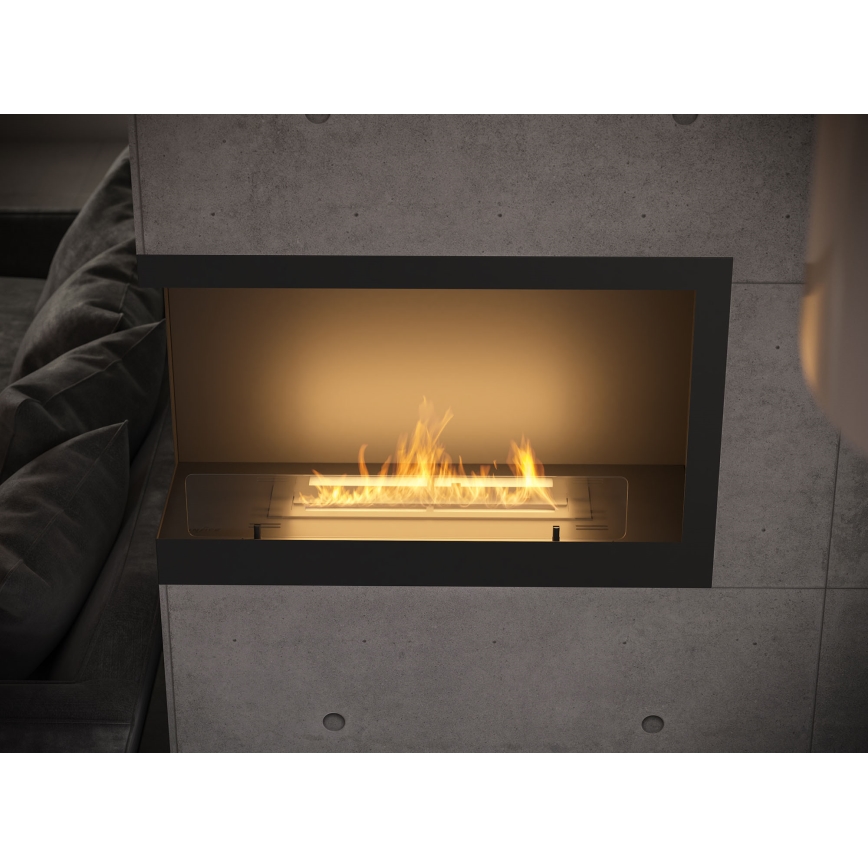 InFire - Cheminée BIO d'angle 84x54 cm 3kW noire