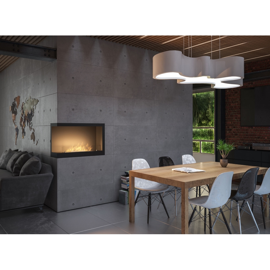 InFire - Cheminée BIO d'angle 84x54 cm 3kW noire