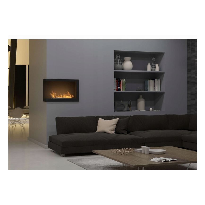 InFire - Cheminée BIO d'angle 84x54 cm 3kW noire