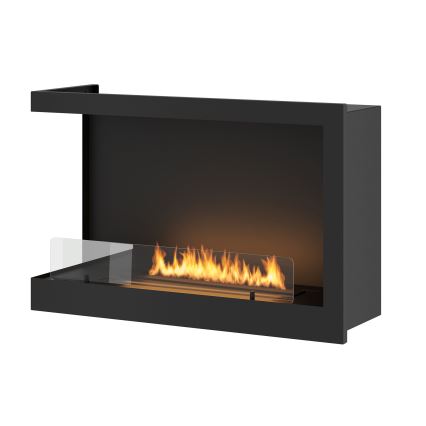 InFire - Cheminée BIO d'angle 84x54 cm 3kW noire