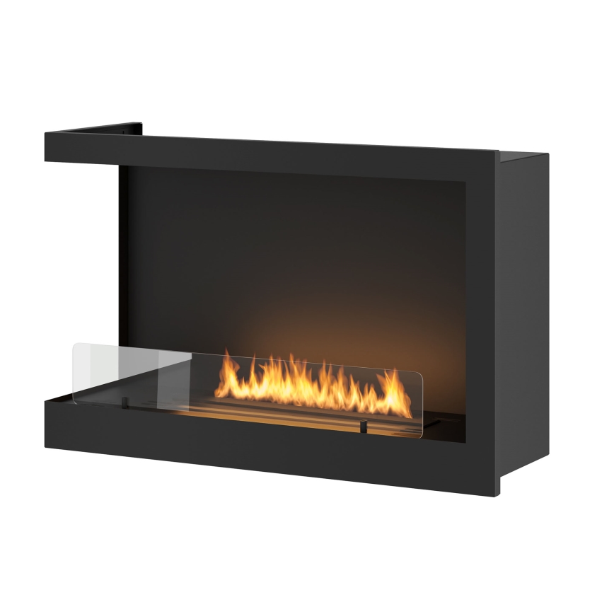 InFire - Cheminée BIO d'angle 84x54 cm 3kW noire