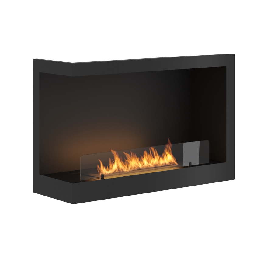 InFire - Cheminée BIO d'angle 84x54 cm 3kW noire