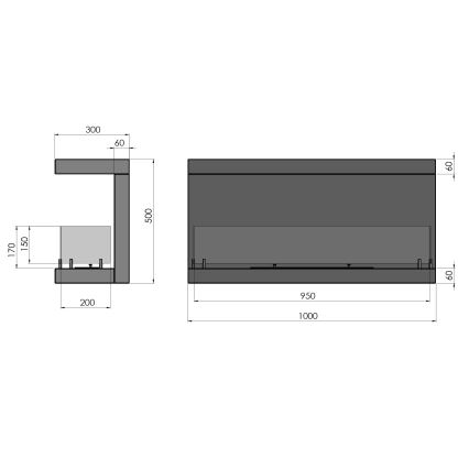 InFire - Cheminée encastrée BIO 100x50 cm 3kW noire