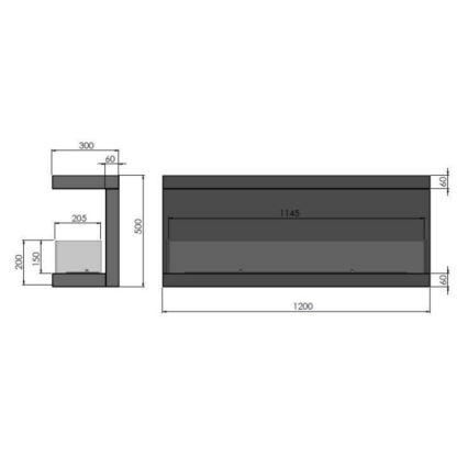 InFire - Cheminée encastrée BIO 120x50 cm 5kW noire