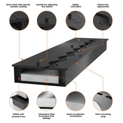 InFire - Cheminée encastrée BIO 49,4x104,4 cm 6kW noir