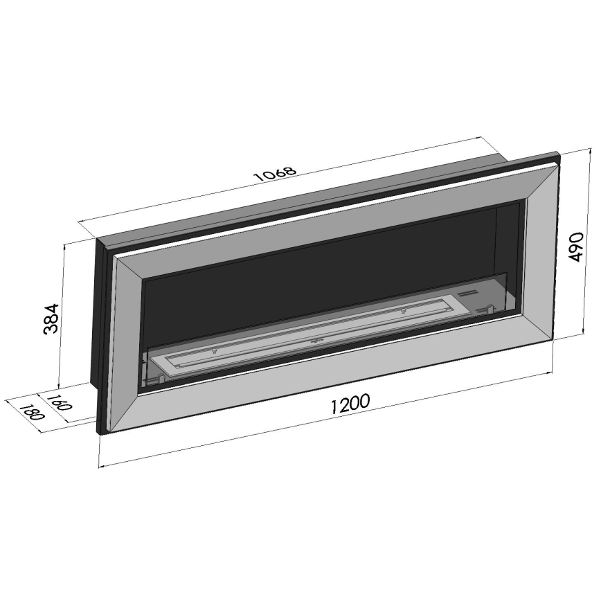 InFire - Cheminée encastrée BIO 49x120 cm 3kW noir