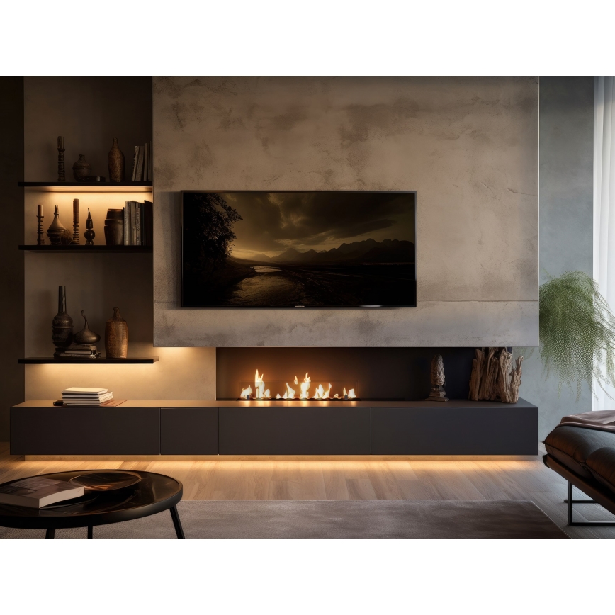 InFire - Cheminée encastrée BIO 8,5x100 cm 6kW noir
