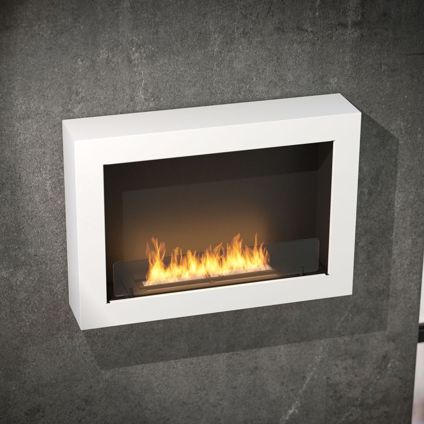 InFire - Cheminée murale BIO 80x56 cm 3kW blanche