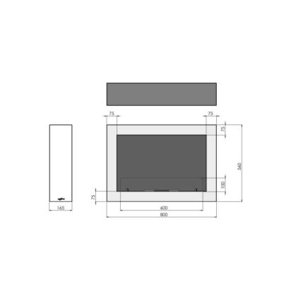 InFire - Cheminée murale BIO 80x56 cm 3kW blanche