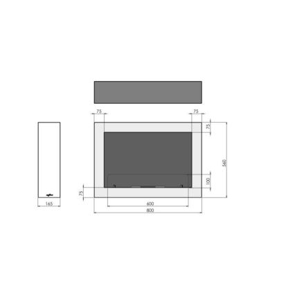 InFire - Cheminée murale BIO 80x56 cm 3kW noir