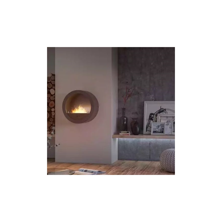 InFire - Cheminée murale BIO d. 70 cm 3kW noir