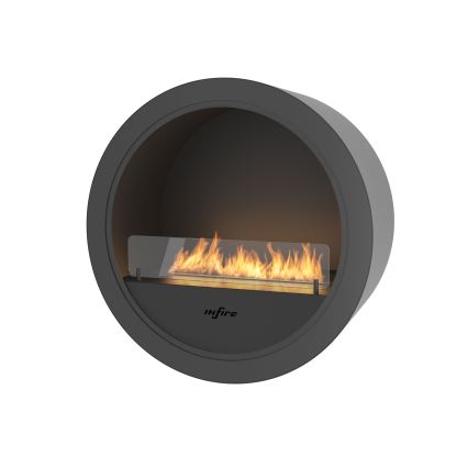 InFire - Cheminée murale BIO d. 70 cm 3kW noir