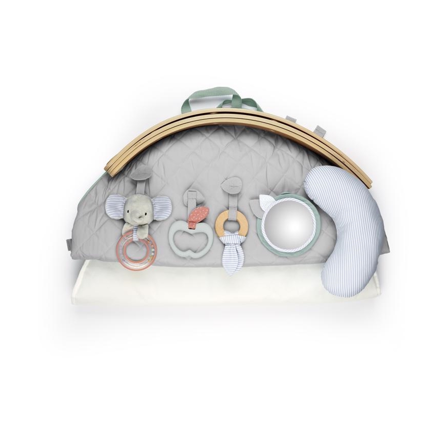 Ingéniosité - Couverture pour bébé pour jouer LOAMY menthe/gris