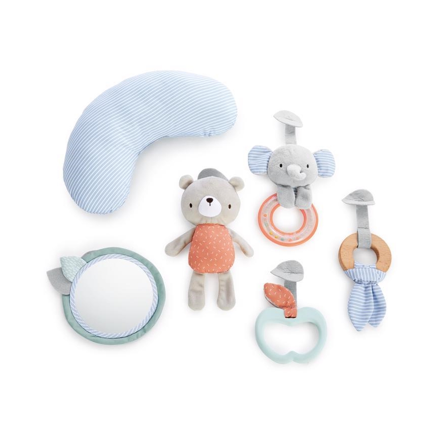 Ingéniosité - Couverture pour bébé pour jouer LOAMY menthe/gris