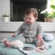 Ingéniosité - Couverture pour bébé pour jouer LOAMY menthe/gris