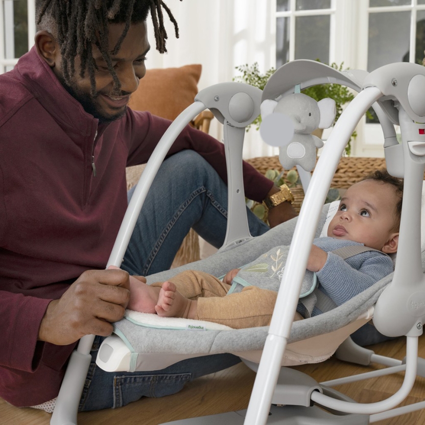 Ingenuity - Balançoire vibrante pour enfants avec mélodie 2 en 1 SWELL 4xD + 1xC