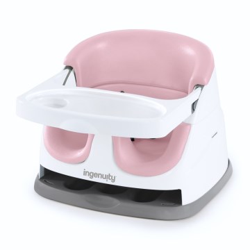 Ingenuity - Réhausseur/coussin 2 en 1 BABY BASE pour chaise de repas, rose