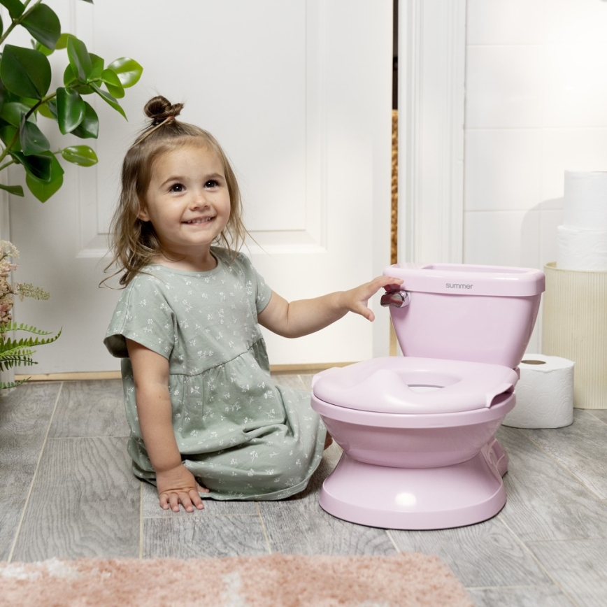 Ingenuity - Toilette d'entraînement sonore MY SIZE, rose, 2xAAA