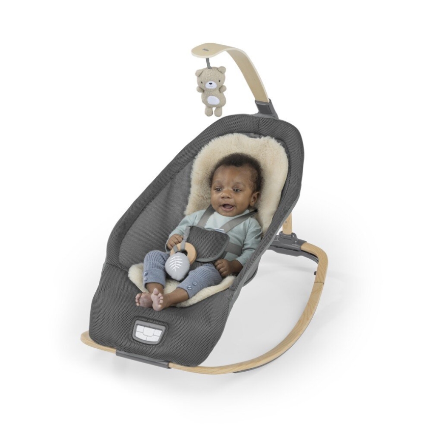 Ingenuity - Transat bébé vibrant avec mélodie EVERY SEASON WESLEY 3xC gris