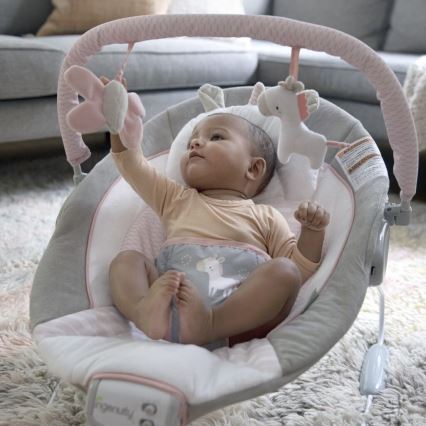 Ingenuity - Transat bébé vibrant avec mélodie FLORA THE UNICORN 3xC