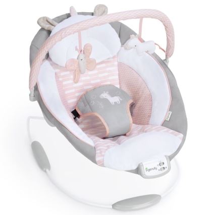 Ingenuity - Transat bébé vibrant avec mélodie FLORA THE UNICORN 3xC