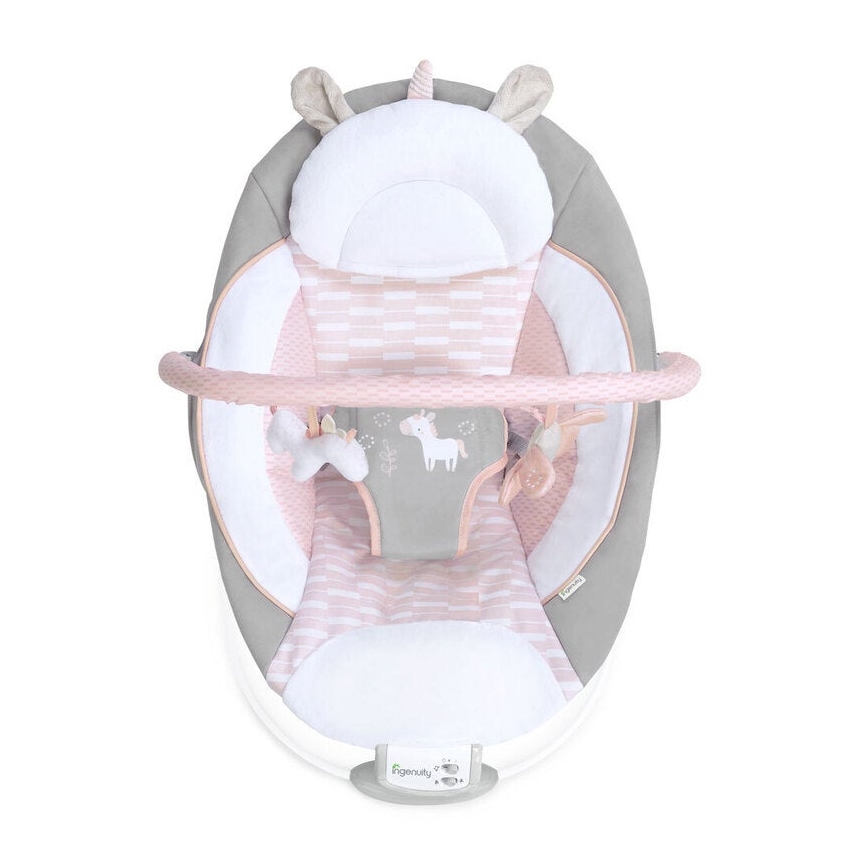 Ingenuity - Transat bébé vibrant avec mélodie FLORA THE UNICORN 3xC