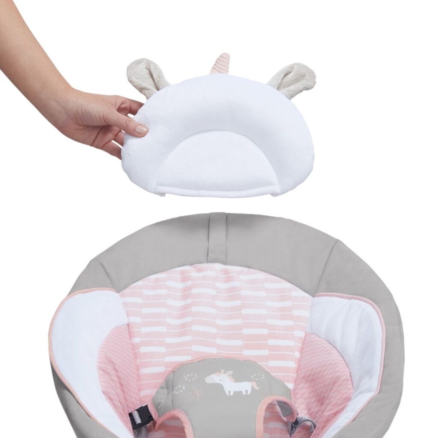Ingenuity - Transat bébé vibrant avec mélodie FLORA THE UNICORN 3xC