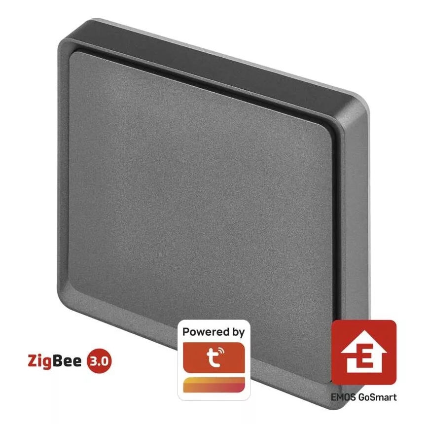 Interrupteur 1 bouton GoSmart 1xCR2430 Tuya noir