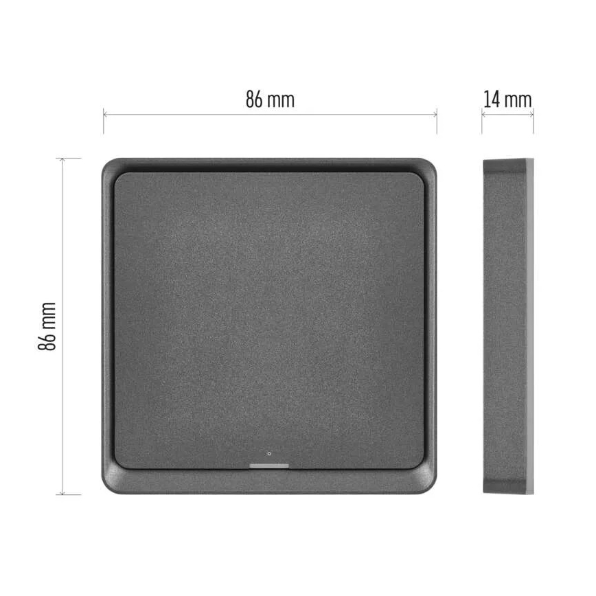 Interrupteur 1 bouton GoSmart 1xCR2430 Tuya noir