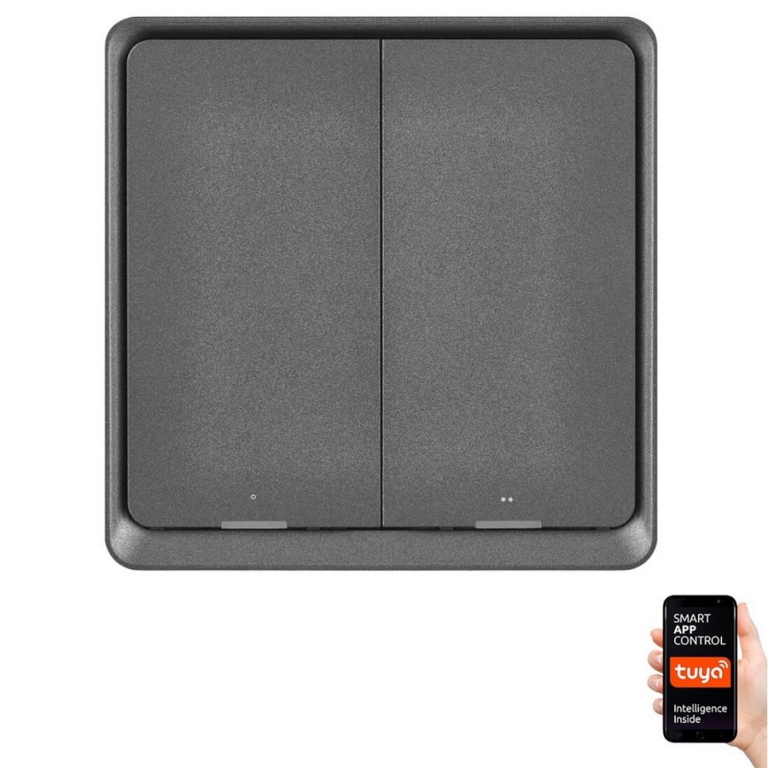 Interrupteur 2 bouton GoSmart 1xCR2430 Tuya noir