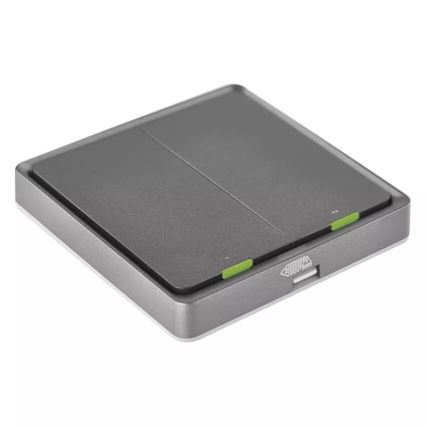 Interrupteur 2 bouton GoSmart 1xCR2430 Tuya noir
