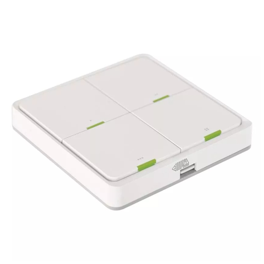 Interrupteur 4 touches GoSmart 1xCR2430 Tuya blanc