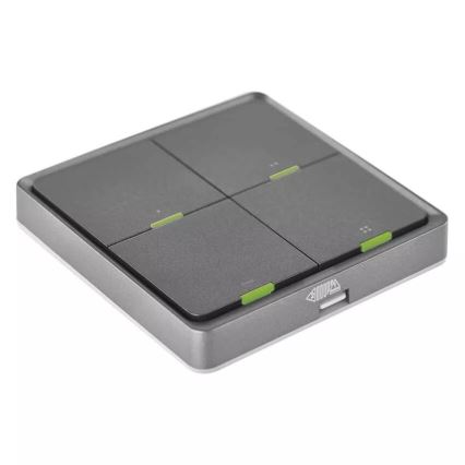 Interrupteur 4 touches GoSmart 1xCR2430 Tuya noir