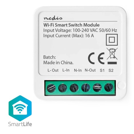 Nedis WIFIWMS10WT - Interrupteur connecté SmartLife Wi-Fi 230V