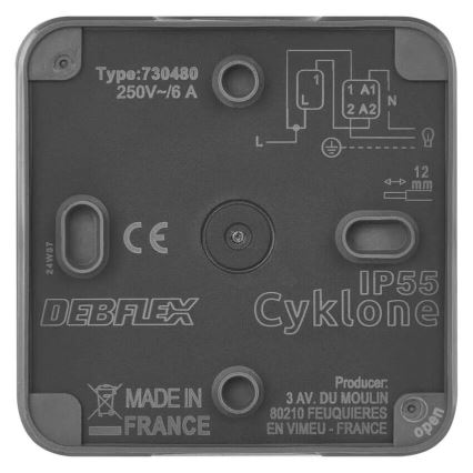 Interrupteur intérieur à bascule 250V/10A IP55