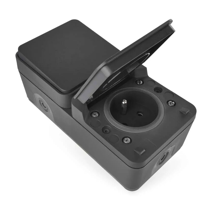 Interrupteur intérieur va-et-vient avec prise 250V/16A IP55