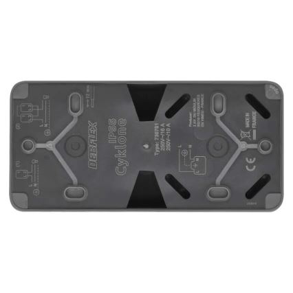 Interrupteur intérieur va-et-vient avec prise 250V/16A IP55