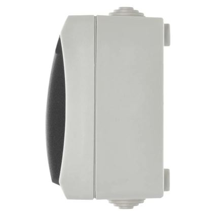 Interrupteur intérieur va-et-vient n° 6 avec prise 250V/16A IP44 gris